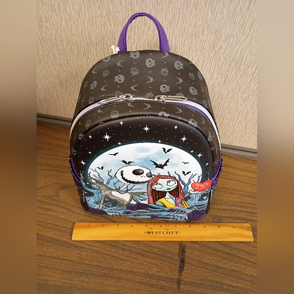 NWT The Nightmare Before Christmas Jack & Sally Moon Mini Backpack - Picture 3 of 7